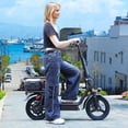thumbnail image 6 of 500W Adult Shock Absorption Electric Scooter with Seat 14" Commuter Electric Scooter With Carry Basket - Up to 30 Miles 20MPH, 6 of 17