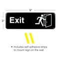 thumbnail image 3 of Excello Global Products Easy to Mount 9 by 3 in Informative Plastic Exit Sign with Symbols, Black, Pack of 3 - EGP-HD-0258, 3 of 5