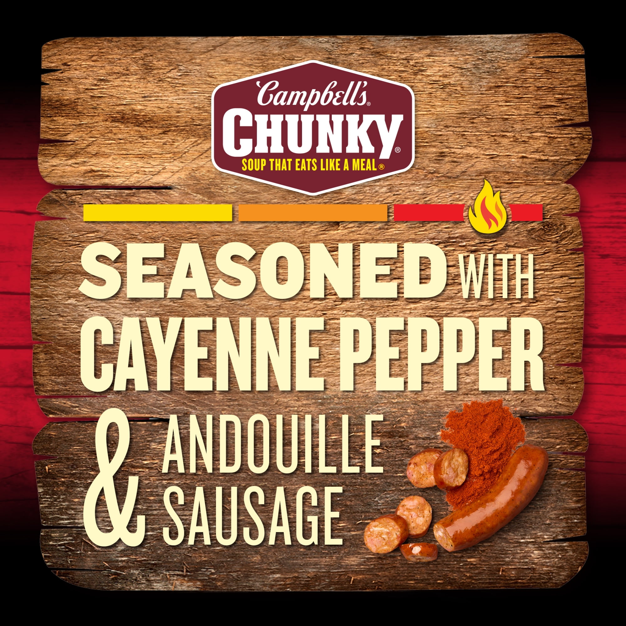 (12 pack) Campbell's Chunky Soup, Spicy Chicken and Sausage Gumbo, 18.8 oz Can