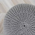 thumbnail image 3 of Urban Shop Round Knit Pouf, Light Grey, 3 of 3