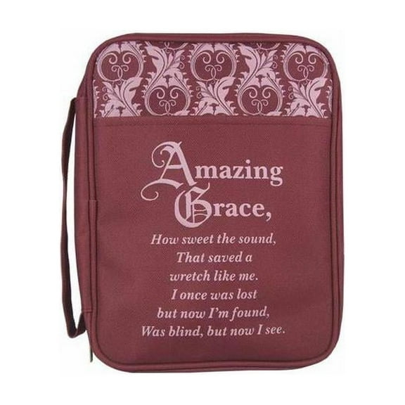 Swanson Christian Supply 83103 Bible Cover Canvas - Amazing Grace - Large - Burgundy