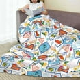 thumbnail image 6 of Pofeuu Summer Stamp Print Ultra-Soft Micro Fleece Blanket,for Bed Or Sofa,All Season Throw Blankets Flannel Blanket-80"x60", 6 of 7