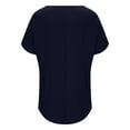 thumbnail image 6 of WCMZJ Women's V Neck Button Down T Shirts Summer Casual Short Sleeve Tops Loose Fit Tees 2025 Dark Blue XXL, 6 of 8