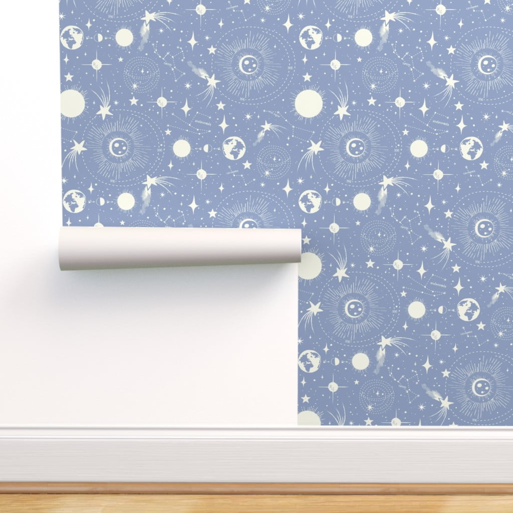 Peel And Stick Removable Wallpaper Periwinkle Blue Space Outerspace Celestial Walmart Com Walmart Com
