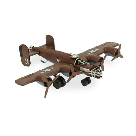 Contemporary Home Living 19" Brown and White World War II B24 Liberator Tabletop Decoration
