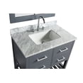 thumbnail image 4 of Design Element London 36" Single Sink Bathroom Vanity Set in Gray with Carrara Marble Top, 4 of 9