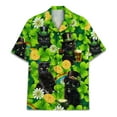 thumbnail image 2 of St Patrick Shamrock Black Cat Hawaiian Shirt For Men Gifts For Cat Lovers Mens Hawaiian Shirts Short Sleeve Button Down Shirt, 2 of 7