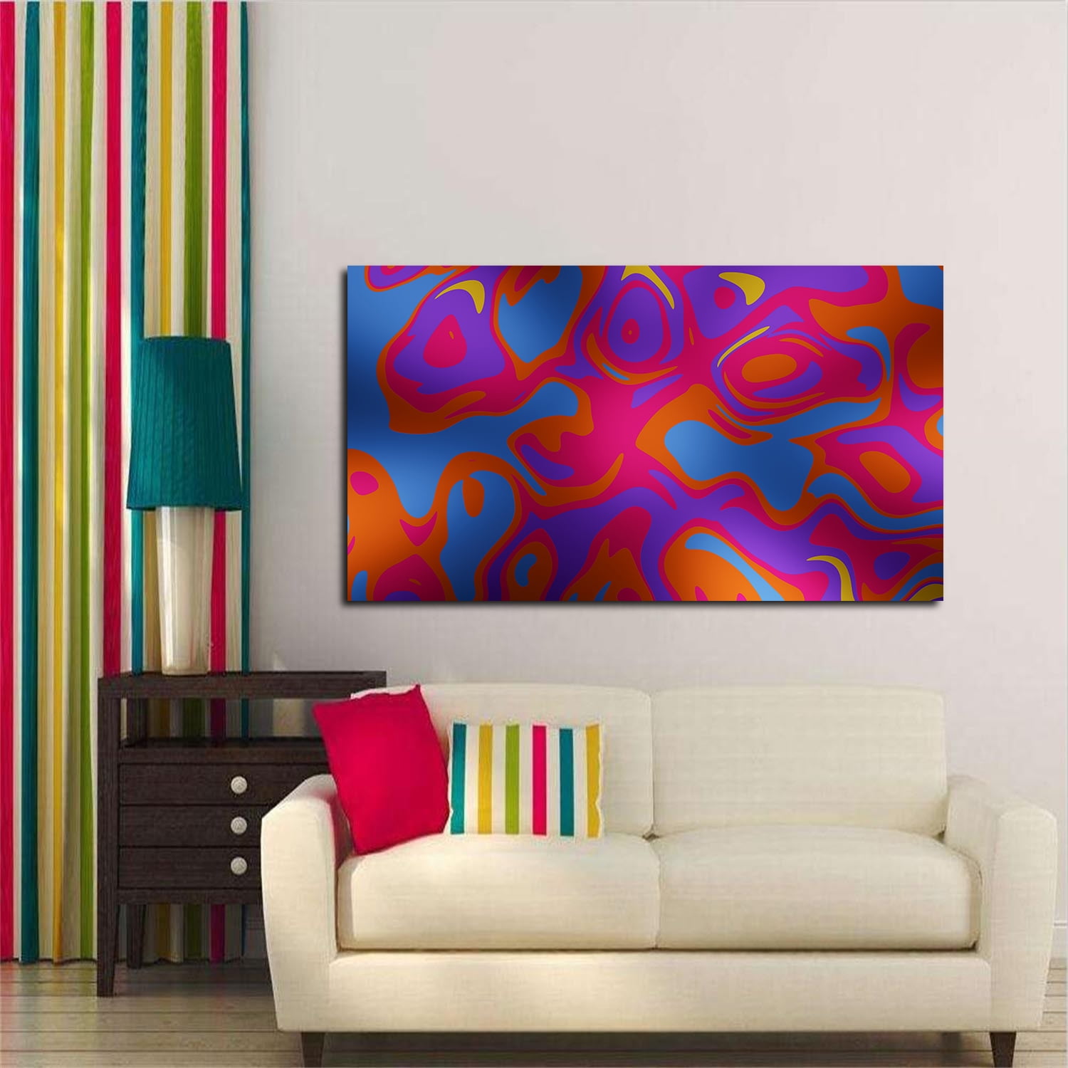 Framed Abstract Wall Art Colorful Paint Polish Pictures Canvas Print Framed  Painting For Bedroom Living Room Office Artwork Ready to Hang