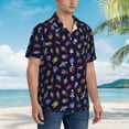 thumbnail image 2 of Lsque Colorful Insects pattern Hawaiian Shirt for Men, Unisex Summer Beach Casual Short Sleeve Button Down Shirts-X-Large, 2 of 9