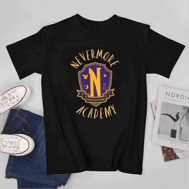 The Addams Family Never More Academy T Shirt Wednesday Tee Unisex short seleeve