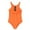 Orange, variant on Hienoo Girls One-Piece Swimsuit Quick Dry Sporty Swimwear Beach Bathing Suit