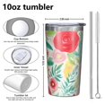 thumbnail image 4 of Pioneer Flower 10oz Tumblers Stainless Steel Tumbler with Lid and Straw,Vacuum Insulated Double Wall Travel Tumbler Cups with Cleaning Brush for Coffee, Tea, 4 of 4