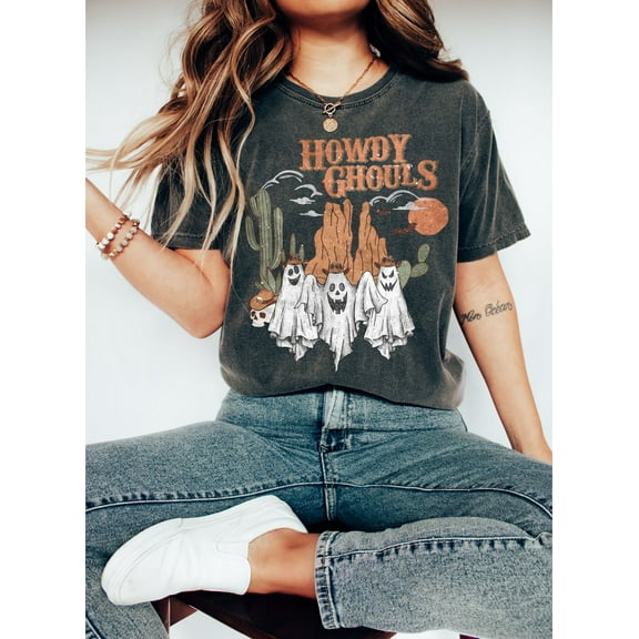 Western Halloween T-Shirt, Howdy Boo Country Design, Spooky Fall Shirt, Retro Halloween Graphic Tee, Country Halloween Shirt