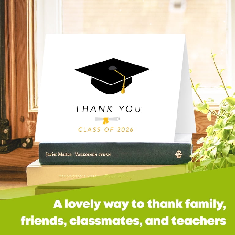 grad thank you cards Pre-Printed Folded A1 Graduation Thank you Cards and Envelopes main image 0