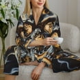 thumbnail image 6 of Balery Fiery Skull Trio Pattern Pajama Sets for Women Long Sleeve 2 Piece Sleepwear Loungewear Sets Soft PJ's with Pockets Long Sleeve Comfy Pj Sets-Medium, 6 of 7