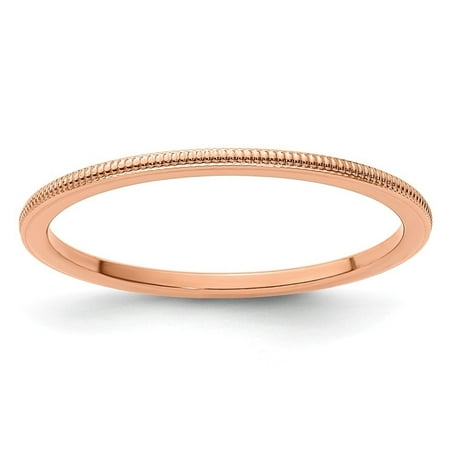 Auriga Fine Jewelry 10K Rose Gold 1.2mm Milgrain Stackable Band for Women Size- 6.5 Auriga Fine Jewelry 10K Rose Gold 1.2mm Milgrain Stackable Band for Women Size- 6.5