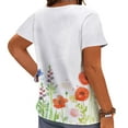 thumbnail image 2 of CLOOCL Plus Size Shirts Women Summer Tops Beautiful Flower 3D Printed Blouse, 2 of 5