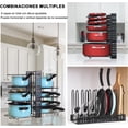 thumbnail image 3 of Estante de Ollas, Organizador Ajustable de 8 Capas para Ordenar Ollas, Sartenes y Tapas, Resistente y Estable para Ahorrar Espacio en Cocina, Facil Ensamblaje(8Capas Vertical), 3 of 13