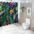 thumbnail image 7 of Orinice Bathroom Shower Curtain Tropical Flowers Jungle Leaves Bird of Paradise Beautiful Floral Pattern Polyester Fabric  Waterproof Bath Curtain Set with Hooks 69x72, 7 of 7