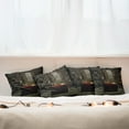 thumbnail image 4 of Ambesonne Gothic Throw Pillow Cover 4 Pack, Room Skulls, 24", Red Brown, 4 of 5