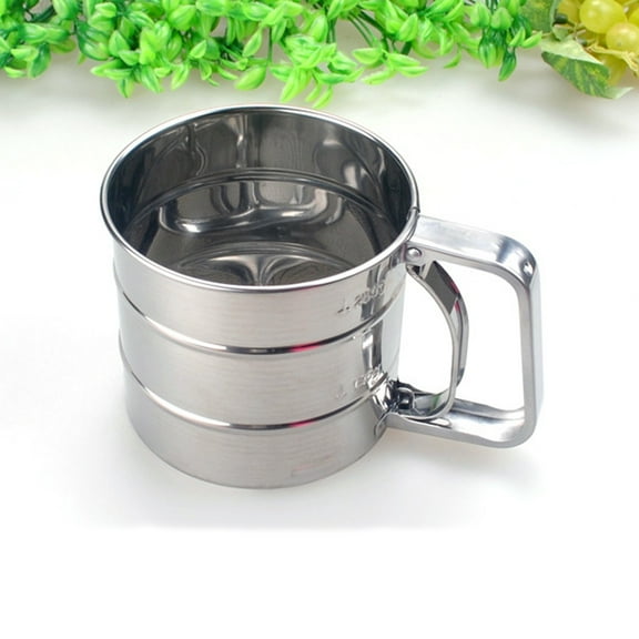 WRITWAA Stainless Steel Mesh Flour Sifter Silver for Baking and Confectioners' Sugar