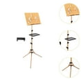thumbnail image 6 of yotijay Wooden Music Stand for Sheet Music Adjustable Height for Lectern Guitar Band with tray phone clip, 6 of 9