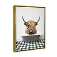 thumbnail image 4 of Stupell Industries Cattle in Checkered Bathroom Animals & Insects Painting Gold Floater Framed Art Print Wall Art, 17 x 21, 4 of 10