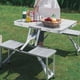 thumbnail image 5 of Juego de mesa y sillas de aluminio, mesa de picnic plegable portátil, juego de mesa y asientos de picnic plegables, juego de asientos de mesa, diseño aerodinámico, 5 of 14
