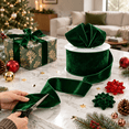 4 Inch Dark Green Wired Ribbon, 50 Yards, for gift wrapping and DIY ...