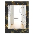 thumbnail image 3 of DESIGN ART Designart 'Black Leaves' Traditional Mirror - Printed Wall Mirror 23.7 in. wide x 31.5 in. high, 3 of 5