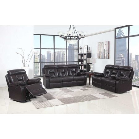 Lockhart Leather Air Upholstered 3 Piece Living Room Sofa Set Lockhart Leather Air Upholstered 3 Piece Living Room Sofa Set