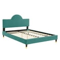 thumbnail image 3 of Modway Aurora Performance Velvet Twin Bed in Teal, 3 of 10