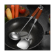 thumbnail image 3 of Espátula de acero inoxidable para acero al carbono, espátula de acero inoxidable para wok de metal, juego de herramientas para wok, cucharón para sopa con mango de madera, 3 of 6