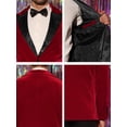 thumbnail image 6 of MODA NOVA Big & Tall Men's Velvet Blazer Slim Fit Wedding Party Suit Jacket Red S, 6 of 6