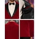 thumbnail image 5 of Blazer de terciopelo para hombre Slim Fit One Button Party Prom Suit Jacket Sport Coat rojo M, 5 of 5