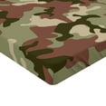 thumbnail image 2 of Ambesonne Camo Fitted Sheet, Pattern in Forest Colors, Twin Size, Dark Green Army Green, 2 of 3