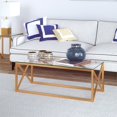 thumbnail image 2 of Henn&Hart 17" Art Deco Metal Brass Finish Coffee Table with Glass Top, 2 of 8
