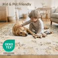 thumbnail image 4 of ODIKA 5'x7' Washable Area Rug Beige Traditional Floral Vintage Distressed Vine with Blossoms for Small Living Room, Bedroom, Easy Care, Non-Shedding, Pet Friendly, 4 of 7