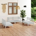 thumbnail image 1 of vidaXL 6 Piece Garden Lounge Set White Solid Pinewood, 1 of 5