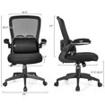 thumbnail image 3 of Giantex Mesh Office Chair, Ergonomic Computer Chair, Lumbar Support and Flip up Padded Armrests, Height Adjustable with Tilting Mechanism, Black, 3 of 8