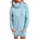 thumbnail image 1 of Gibobby Vestidos de sueter Otoño Invierno Slim Fit manga larga plisado cuello cuello redondo vestido de suéter de punto(Azul,XL), 1 of 5