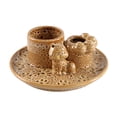 thumbnail image 4 of Porta incienso, decoración del hogar, centros de mesa, adorno de mesa, plato de vela de gato, portavelas de cerámica para sala de estar, casa de té Manchas marrones, 4 of 8