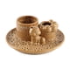 thumbnail image 3 of Porta incienso con forma de gato, plato para velas, centro de mesa, soporte de cerámica decorativo para el hogar, sala de estar, escritorio, oficina Manchas marrones, 3 of 9
