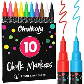 Chalkola White Chalk Markers for Blackboard, Chalkboard Sign, Window,  Bistro, Car, Glass (5 Pack 6mm) - Liquid Chalkboard Markers Erasable -  Paint