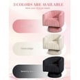 thumbnail image 5 of TUAREX Swivel Accent Chair with Armrest, Mid Century 360 Degree Swivel Barrel Chair, Overstuffed Tufted Velvet, for Living Room Bedroom, Pink, 5 of 5