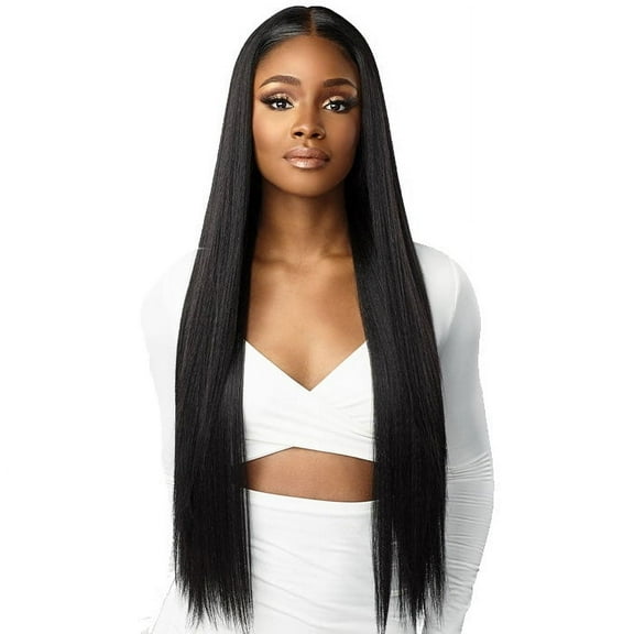 Sensationnel Human Hair Blend Butta HD Lace Front Wig - STRAIGHT 32 (BALAYAGEHAZELNUT)