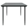 thumbnail image 4 of vidaXL Patio Dining Table Black 78.7"x39.4"x29.1" Steel and Tempered Glass, 4 of 6
