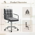 thumbnail image 2 of Homall Mid-Back Adjustable Office Desk Chair Faux Leather Ribbed Task Chair Vanity Chair with Armrest, Gray, 2 of 9