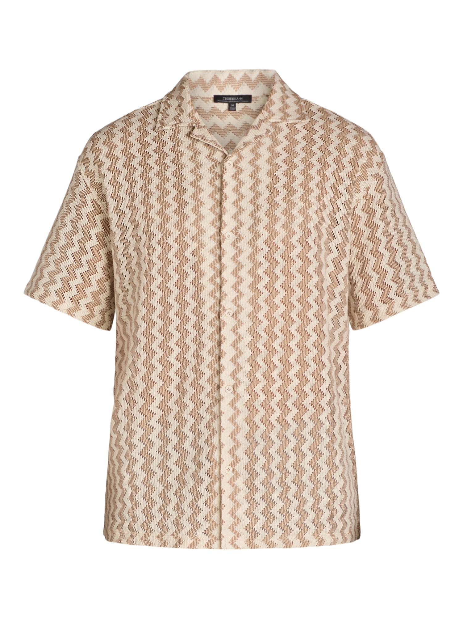 Tribekka 44 Men's Zig Zag Knit Camp Shirt, Sizes XS-2XL