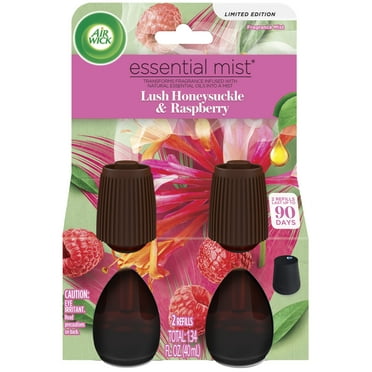 Air Wick Essential Mist Scented Oil Air Freshener Diffuser Refills, Lush Honeysuckle and Raspberry, 2 Count